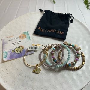 Alex and Ani Pufferfish Full Bangle Set
